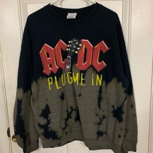 AC/DC Acid Wash Ombré Crewneck